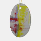 Décoration En Céramique Expressionniste Abstrait gris rouge jaune (Gauche)