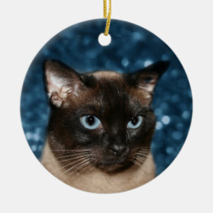 Décoration En Céramique Face de chat siamois