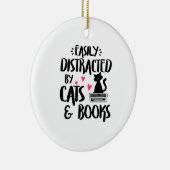 Décoration En Céramique Facilement distrait par les chats et les livres -  (Droite)