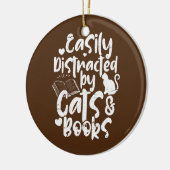 Décoration En Céramique Facilement Distrait Par Les Chats Livres Livre Lec (Gauche)