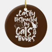 Décoration En Céramique Facilement Distrait Par Les Chats Livres Livre Lec (Dos)