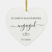 Décoration En Céramique Faire-part Fiançailles simple et personnalisé (Devant)