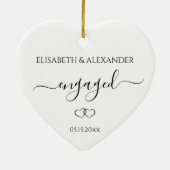 Décoration En Céramique Faire-part Fiançailles simple et personnalisé (Dos)