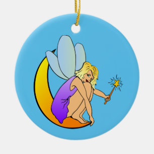 DÉCORATION EN CÉRAMIQUE FAIRY ORNAMENT BLEU