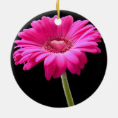 Décoration En Céramique Faisée de Gerbera rose chaud (Dos)