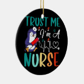 Décoration En Céramique Faites-moi confiance Je suis une infirmière Pengui (Droite)