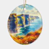 Décoration En Céramique Falaises de Moher Irlande Aquarelle (Gauche)