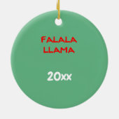 Décoration En Céramique FaLaLa Llama avec année personnalisée (Dos)