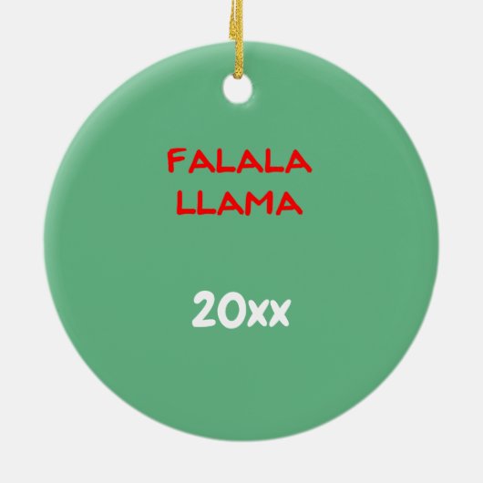 Décoration En Céramique FaLaLa Llama avec année personnalisée (Dos)