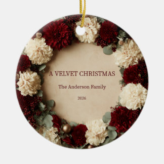 Décoration En Céramique Famille de Dahlia de Noël en velours personnalisée