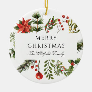 Décoration En Céramique Famille de Noël botanique moderne