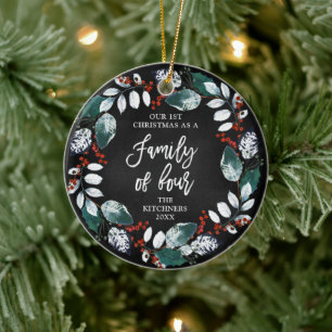 Décoration En Céramique Famille De Quatre Wreath Rustique Personnalisée