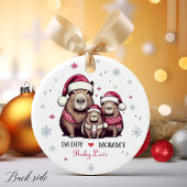 Décoration En Céramique Famille de trois Capybara Snowflake Premier Noël