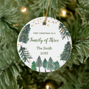 Décoration En Céramique Famille des trois premiers Noël en tant que