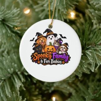 Décoration En Céramique Famille effrayante et bébés à fourrure Halloween |