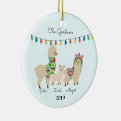 Décoration En Céramique Famille Lama de Noël (Droite)