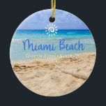Décoration En Céramique Famille personnalisée Miami Beach vacances Noël<br><div class="desc">Magnifique Miami Trip souvenir. Personnalisation : Changez la légende et l'année pour la rendre unique.</div>