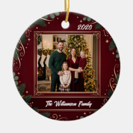 Décoration En Céramique Famille Photo Noël Céramique Bourguignon Verdure