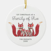 Décoration En Céramique Family of 5 Personalized Foxes (Devant)