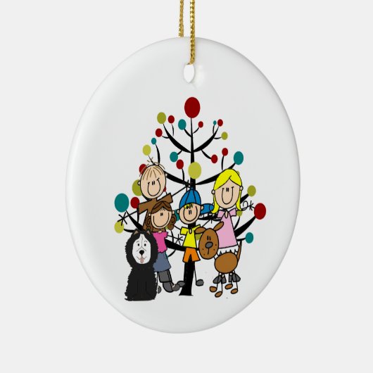 Décoration En Céramique Family Two Dogs with Tree (Droite)