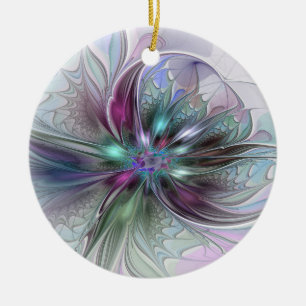 Décoration En Céramique Fantaisie Abstraite Moderne Fleur Fractale Colorée
