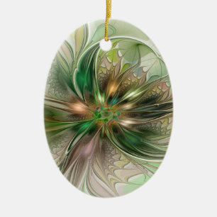 Décoration En Céramique Fantaisie Abstraite Moderne Fleur Fractale Colorée