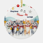 Décoration En Céramique Fantaisie Amoureux des chats Aquarelle Noël (Devant)