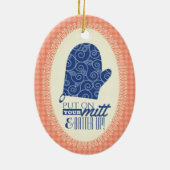 Décoration En Céramique Fantaisie cuire mitt batter Noël (Dos)