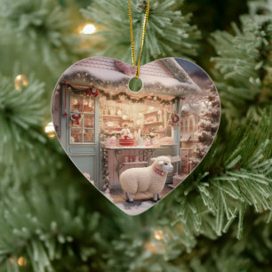 Décoration En Céramique Fantastique Noël des moutons, Don pour les amoureu