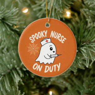 Décoration En Céramique Fantôme d'infirmière effrayant mignon pour Hallowe