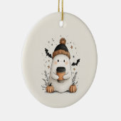 Décoration En Céramique Fantôme mignon avec latte Citrouille - Hallow d'au (Droite)