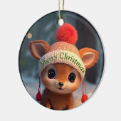 Décoration En Céramique Faon de Noël (Gauche)