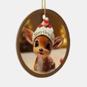 Décoration En Céramique Faon de Noël (Droite)