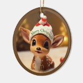 Décoration En Céramique Faon de Noël (Gauche)