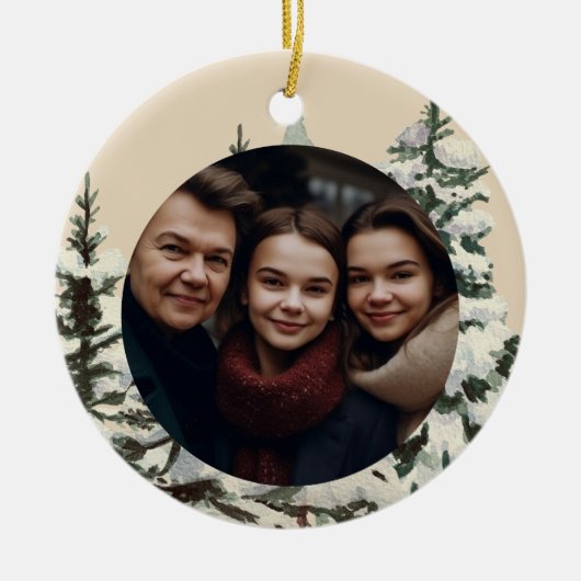 Décoration En Céramique Farmhouse rustique Noël (Devant)