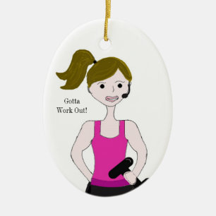 Décoration En Céramique Faut Faire du Sport Femme Cheveux Bruns Musculatio