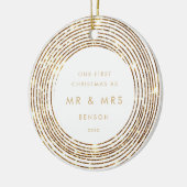 Décoration En Céramique Faux Parties scintillant Gold Cercles 1er jalon de (Gauche)