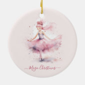 Décoration En Céramique Fée de prune rose de Noël (Dos)