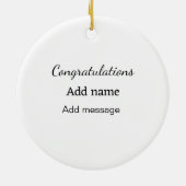 Décoration En Céramique Félicitations ajouter un message de nom simple dip (Dos)