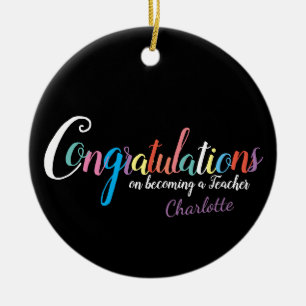 Décoration En Céramique Félicitations au diplôme d'enseignant qualifié