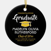 Décoration En Céramique Félicitations Black and Gold Graduation Photo (Devant)