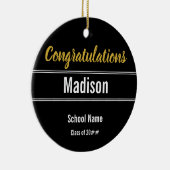 Décoration En Céramique Félicitations Black White & Gold pour les diplômés (Droite)