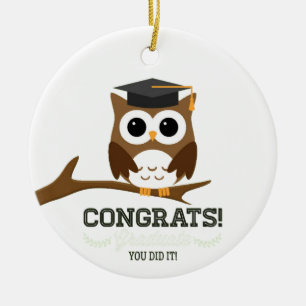 Décoration En Céramique Félicitations Diplômé Owl