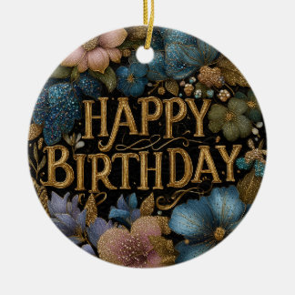 Décoration En Céramique Félicitations élégantes pour un joyeux anniversair