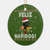 Décoration En Céramique Feliz Navidog Black Labrador Chien laide laide (Gauche)