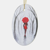 Décoration En Céramique Femme avec parapluie rouge (Gauche)