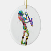 Décoration En Céramique Femme jouant au saxophone (Droite)