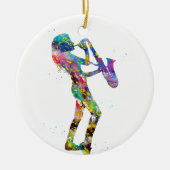 Décoration En Céramique Femme jouant au saxophone (Devant)