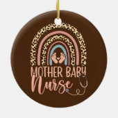 Décoration En Céramique Femme Mère Bébé Infirmière Léopard Arc-en-ciel (Dos)