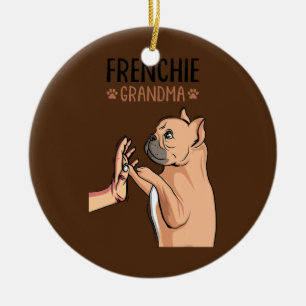 Décoration En Céramique Femme propriétaire de Chien Français de Grand-mère